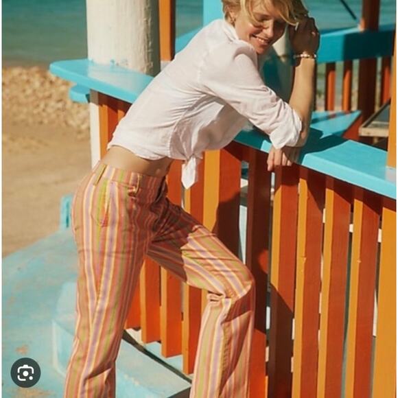 J. crew Pants - J.Crew Women’s Slim Demi-Boot Chino Pant Stripe Sz 29 Festival Beachy Bobo